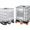 TANQUE IBC 1000 L HDPE + JAULA GALVANIZADA (VALVULA DN50) SEMINUEVO