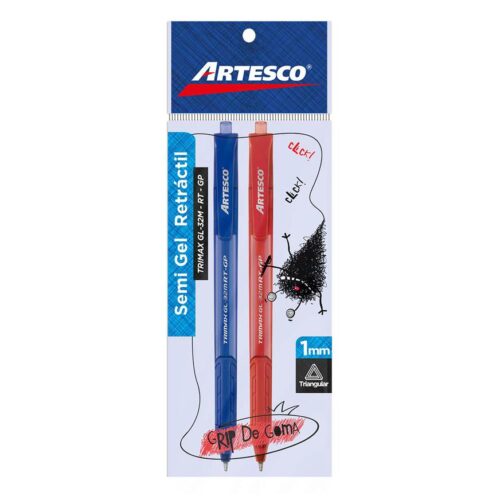 Bolígrafo Artesco Trimax Azul Y Rojo X 2 Und
