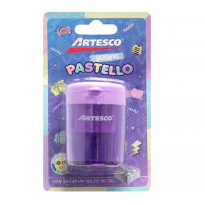 Tajador Doble De Metal Artesco Pastello Con Depósito X 1 Und