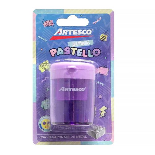 Tajador Doble De Metal Artesco Pastello Con Depósito X 1 Und