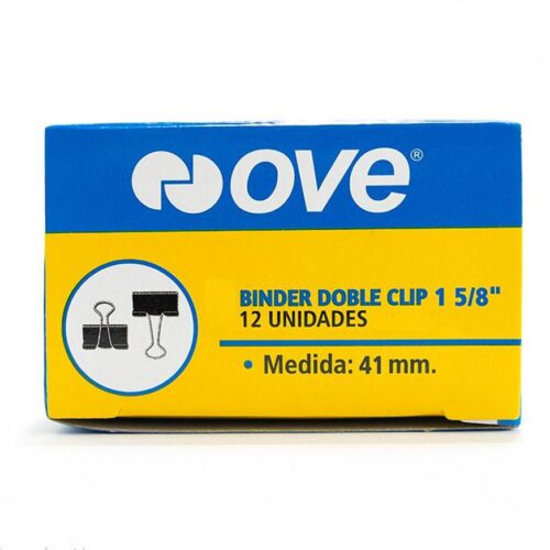 Binder Doble Clip Ove 41 Mm Caja X 12 Und
