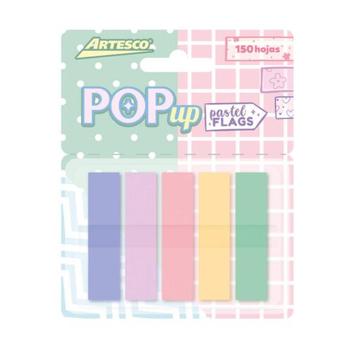 Banderitas Adhesivas Artesco Pop Up Pastel 150 Hojas