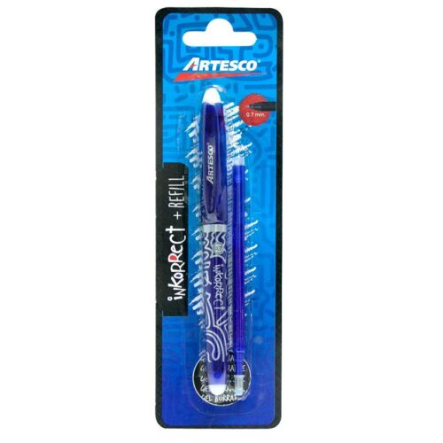 Bolígrafo Artesco Inkorrect Azul Tinta Gel X 1 Und