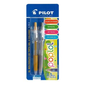 Bolígrafo Pilot Pop Lol Dorado Y Plateado X 2 Und