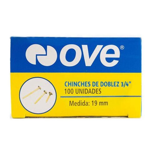 Chinches De Doblez Ove 19 Mm Caja X 100 Und