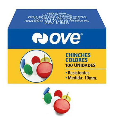 Chinches De Colores Ove 10 Mm X 100 Und