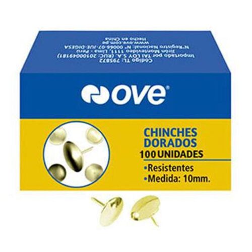 Chinches Dorados Ove 10 Mm X 100 Und