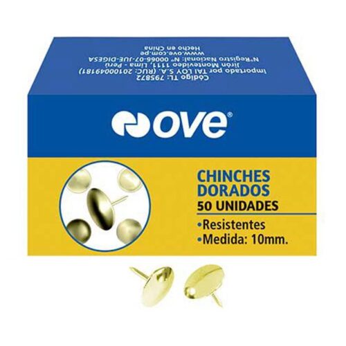 Chinches Dorados Ove 10 Mm X 50 Und