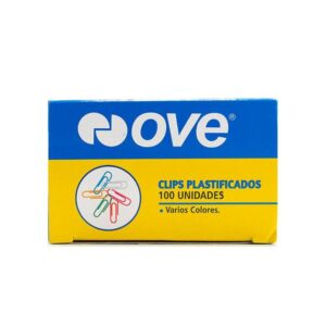 Clips De Colores Plastificados Ove Caja X 100 Und