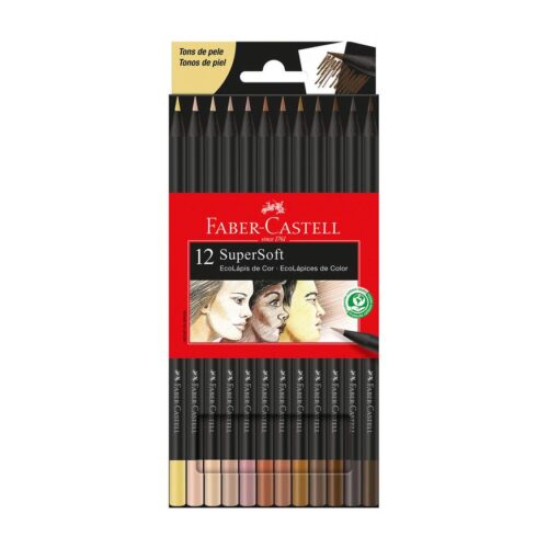 Colores Largos Faber Castell Supersoft Piel X 12 Und