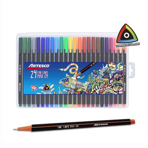Plumón Artesco Fineliner Triangular X 24 Und