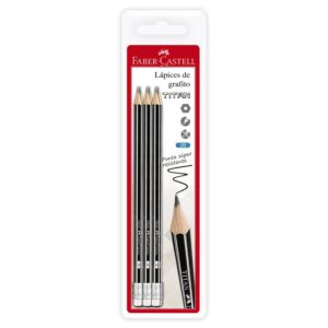 Lápiz 2B Grafito Faber Castell Titan Con Borrador X 6 Und