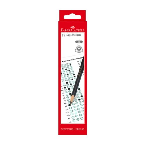 Lápiz 2B Técnico Faber Castell Sin Borrador Caja X 12 Und