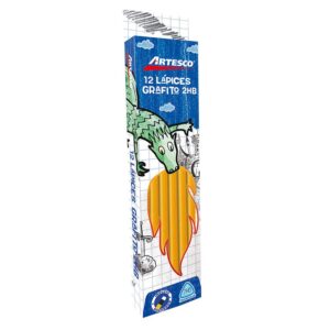 Lápiz 2Hb Amarillo Artesco Con Borrador Caja X 12 Und