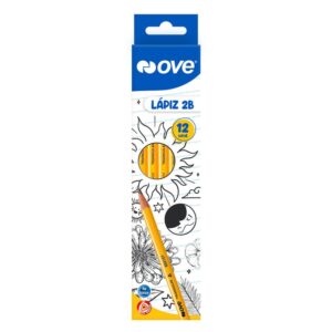 Lápiz 2B Amarillo Ove Con Borrador Caja X 12 Und