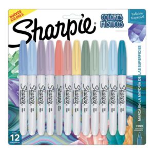 Plumón Indeleble Delgado Sharpie Punta Fina Colores Místicos X 12 Und