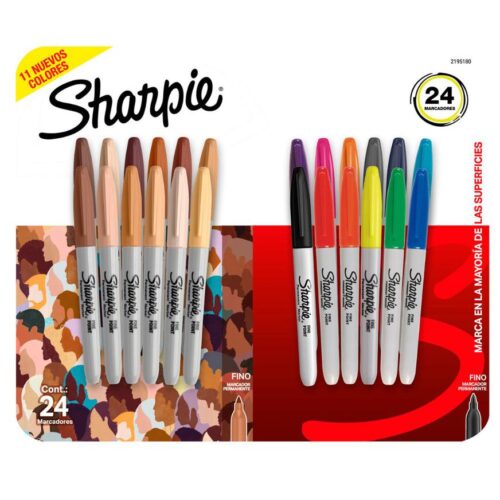 Plumón Indeleble Delgado Sharpie Portraits Punta Finax 24 Und