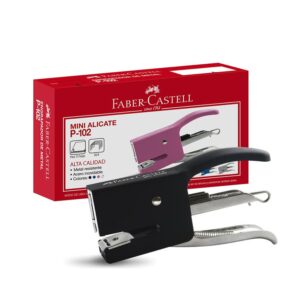 Mini Engrapador De Metal Faber Castell Tipo Alicate Negro 10 Hojas