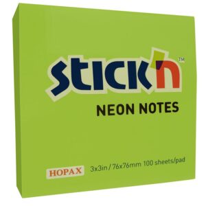 Notas Adhesivas Stick'N Notes 76 X 76 Mm Lima Neón 100 Hojas