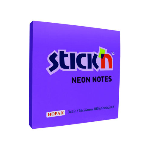 Notas Adhesivas Stick'N Notes 76 X 76 Mm Púrpura Neón 100 Hojas