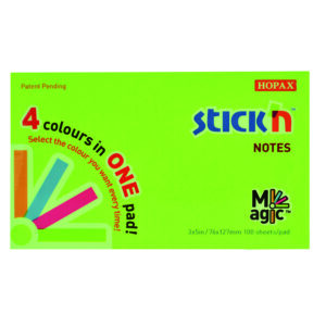 Notas Adhesivas Stick'N Notes Magic 76 X 127 Mm Neón 100 Hojas