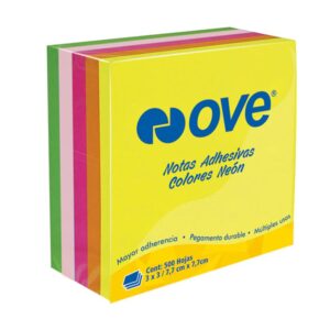Notas Adhesivas Ove 76 X 76 Mm Colores Neón 500 Hojas