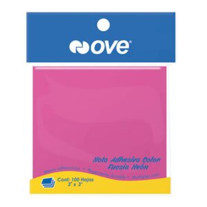 Notas Adhesivas Ove 76 X 76 Mm Fucsia Neón 100 Hojas