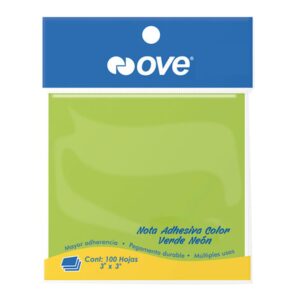 Notas Adhesivas Ove 76 X 76 Mm Verde Neón 100 Hojas