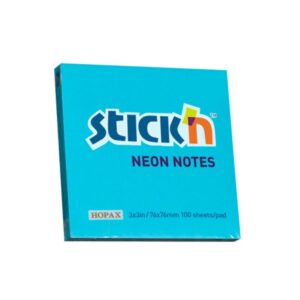 Notas Adhesivas Stick'N Notes 76 X 76 Mm Celeste Neón 100 Hojas