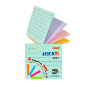 Notas Adhesivas Stick'N Notes Magic 76 X 76 Mm Rayado Pastel 100 Hojas