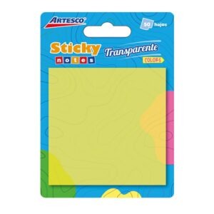 Notas Adhesivas Artesco 75 X 75 Mm Amarillo Transparente 50 Hojas