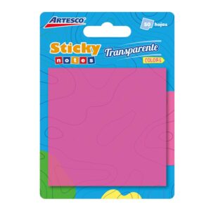 Notas Adhesivas Artesco 75 X 75 Mm Fucsia Transparente 50 Hojas