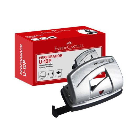 Perforador De Metal Faber Castell U10-P 10 Hojas Plateado