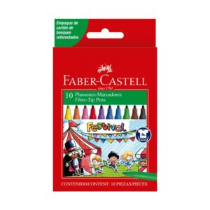 Plumón Delgado Faber Castell Festival Estuche Cartón X 10 Und