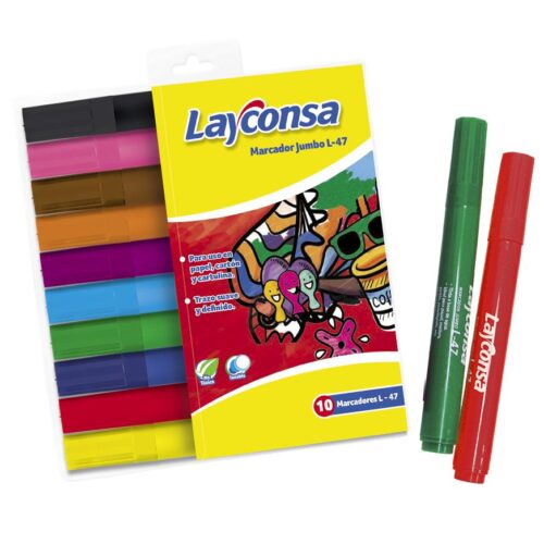 Plumón Jumbo Layconsa 47 Estuche X 10 Und