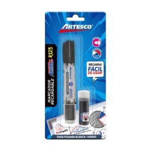 Plumón Para Pizarra + Cartucho De Repuesto Artesco Acrimax R123 Negro X 1 Und