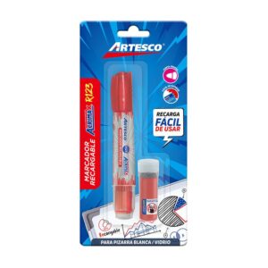 Plumón Para Pizarra + Cartucho De Repuesto Artesco Acrimax R123 Rojo X 1 Und