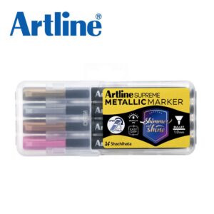 Plumón Indeleble Delgado Artline Supreme Metálico X 4 Und