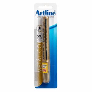 Plumón Indeleble Delgado Artline Ek900Xf Dorado Metálico X 1 Und