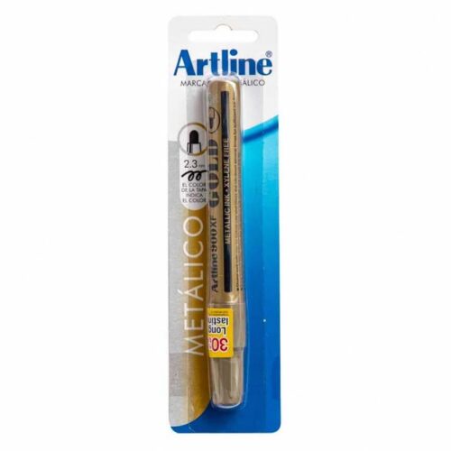 Plumón Indeleble Delgado Artline Ek900Xf Dorado Metálico X 1 Und