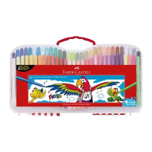 Plumón Delgado Faber Castell Fiesta 45 Estuche Rígido X 60 Und
