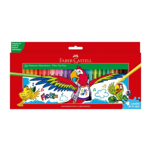 Plumón Delgado Faber Castell Fiesta 45 Estuche X 30 Und