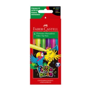 Plumón Delgado Faber Castell Fiesta 45 Neón X 6 Und