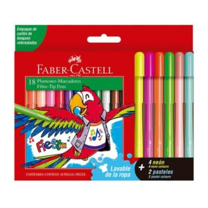 Plumón Delgado Faber Castell Fiesta 45 X 18 Und