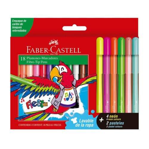 Plumón Delgado Faber Castell Fiesta 45 X 18 Und