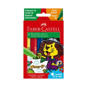 Plumón Jumbo Faber Castell Winner 47 Estuche Cartón X 6 Und