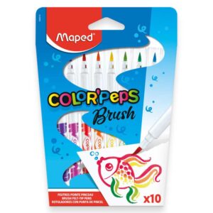 Plumón Maped Colorpeps Brush Punta Pincel X 10 Und