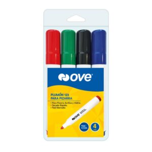 Plumón Para Pizarra Ove 123 X 4 Colores