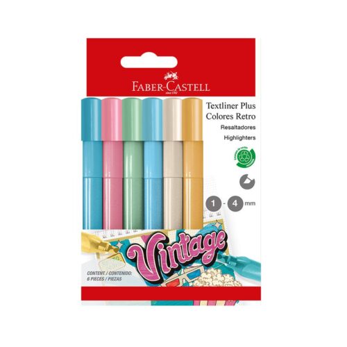Resaltador Faber Castell Textliner Plus Retro Vintage X 6 Und