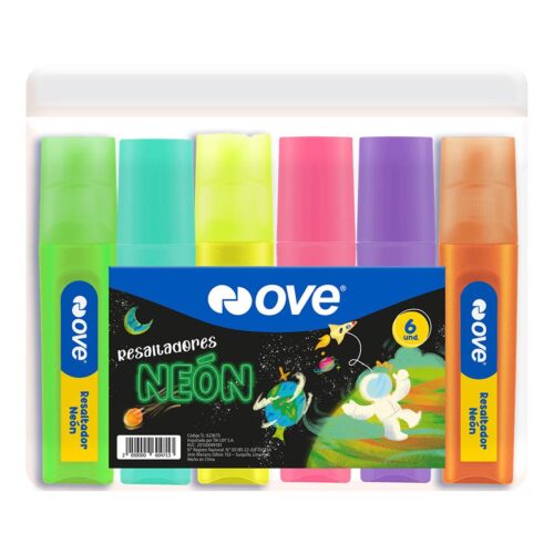 Plumón Resaltador Ove Neón X 6 Und